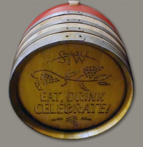 Hand Carved Oak Wine Barrel