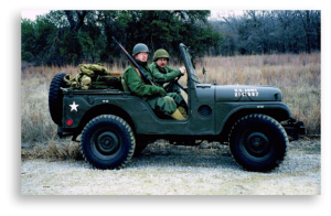 John Koester Originals - John and Pat in an Army Jeep