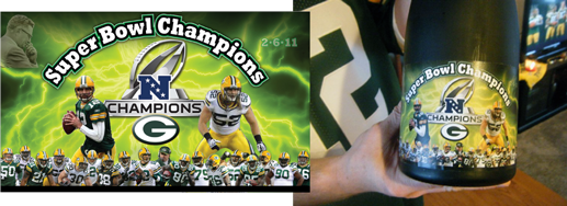 John Koester Originals - 2011 Green Bay Packers Super Bowl Champagne Bottle